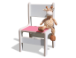 Preview: Kinderstuhl - Weiß mit bunter Sitzfläche